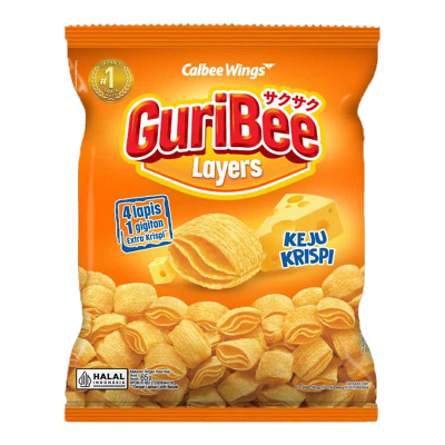 

GURIBEE 65 GRAM/GURIBBE HADIR DENGAN BANYAK RASA/MAKANAN RINGAN DENGAN BENTUK 4 LAPISAN