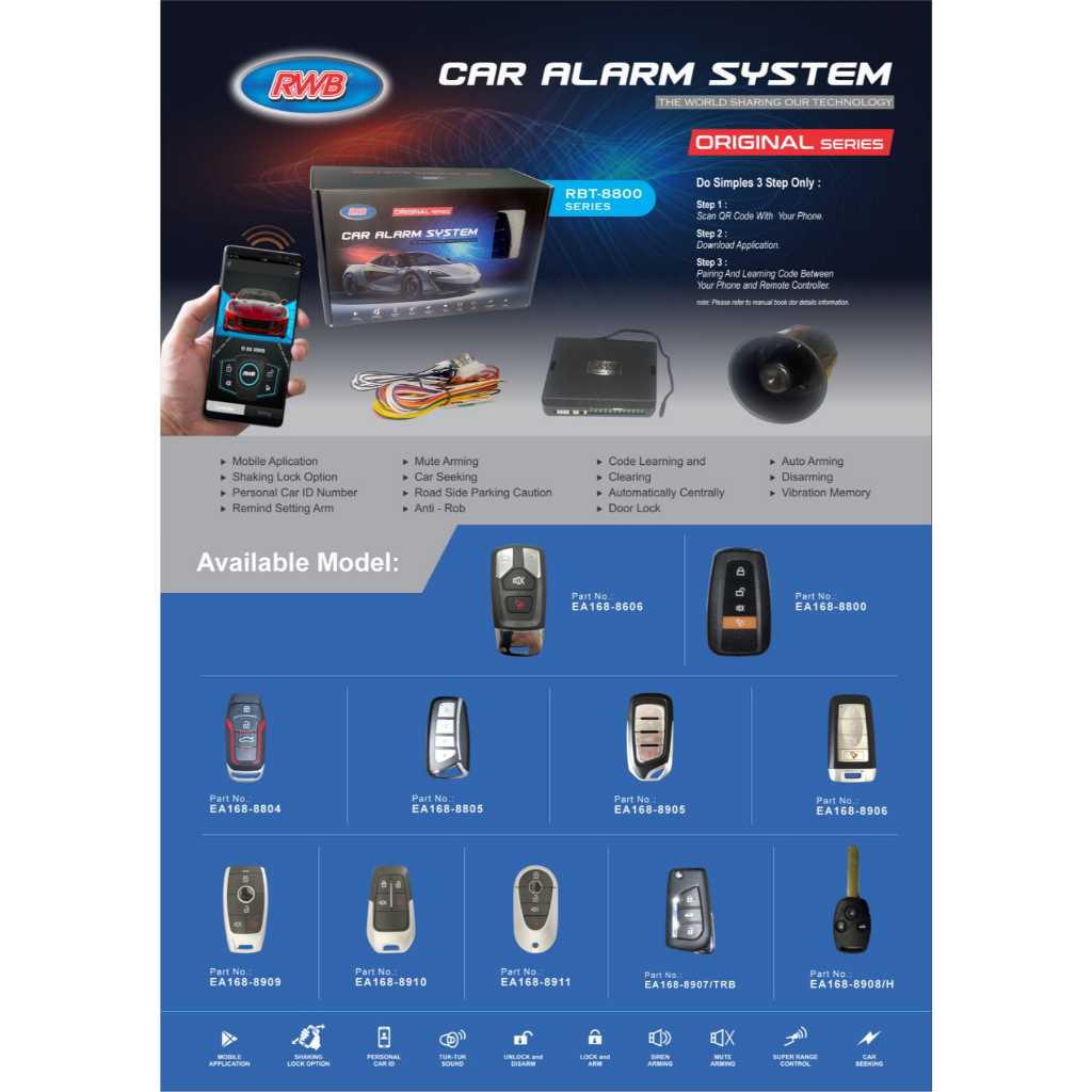 Alarm Mobil RWB / Alarm Car System Mobil Smart Phone Android