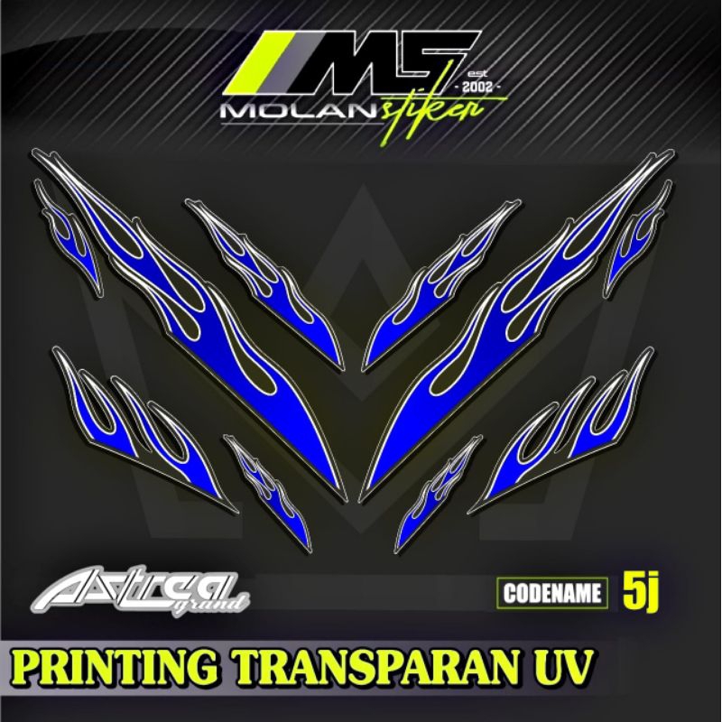 Decal Sticker Striping Variasi Transparan Uv Astrea Grand Api Astrea Legenda Api Astra Legenda 1 Leg