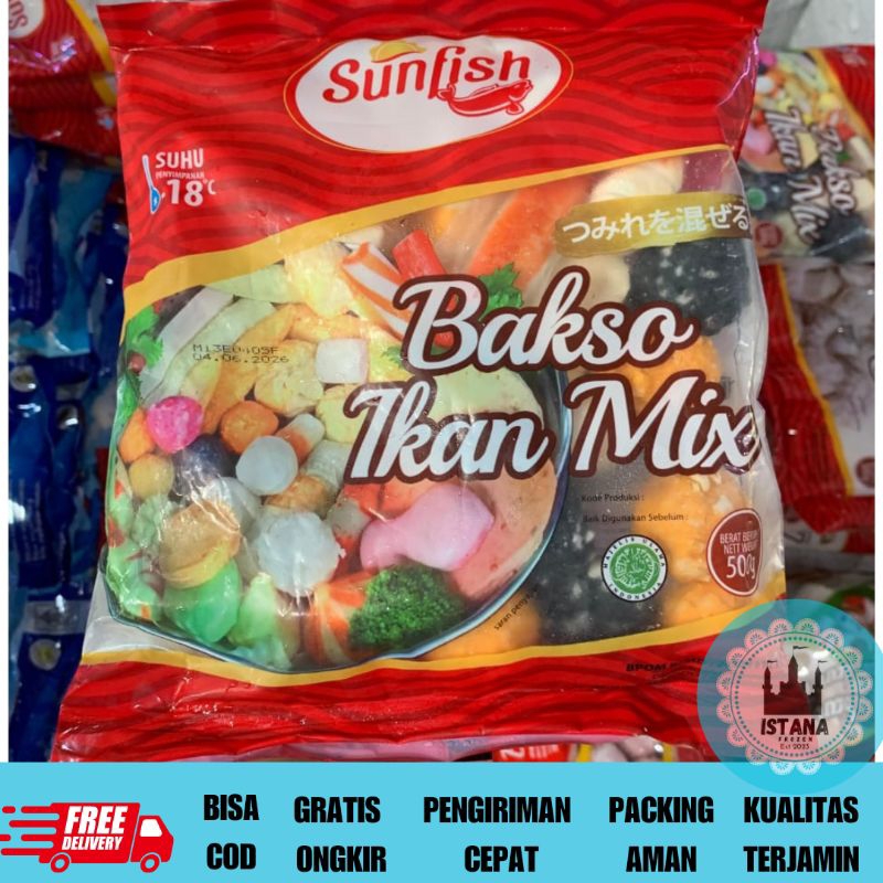 

SUNFISH BAKSO IKAN MIX KEMASAN 500 GRAM