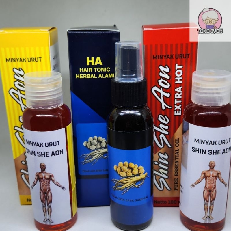 MINYAK URUT SHIN SHE AON / HA HAIR TONIC GINGSENG BUKTIKAN KHASIATNYA TDK LENGKET / MINYAK BOREH UNT