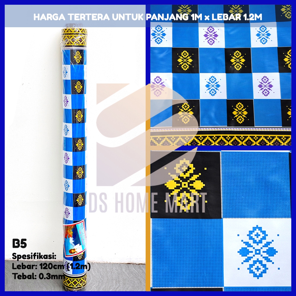 B5 - PER METER Karpet Lantai Tikar Plastik Vinyl METERAN dengan Lebar 1.2m