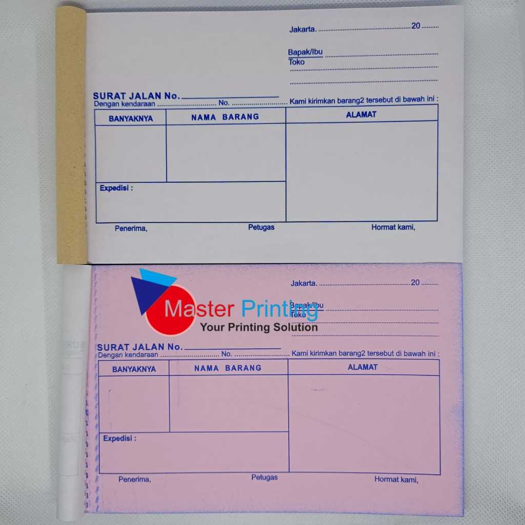 

Surat Jalan Landscape mendatar ukuran 1/4 folio 2ply