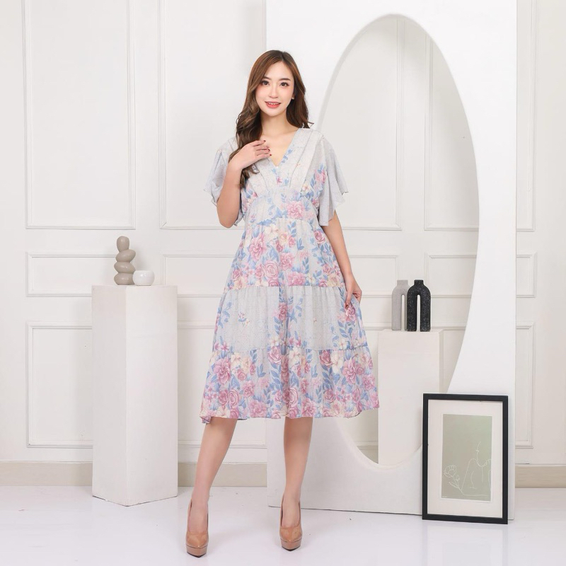 [ Siro ] Midi Dress Fashion Wanita Celia Ceruty Babydoll Halus Premium || Midi Dress / Dress Casual 