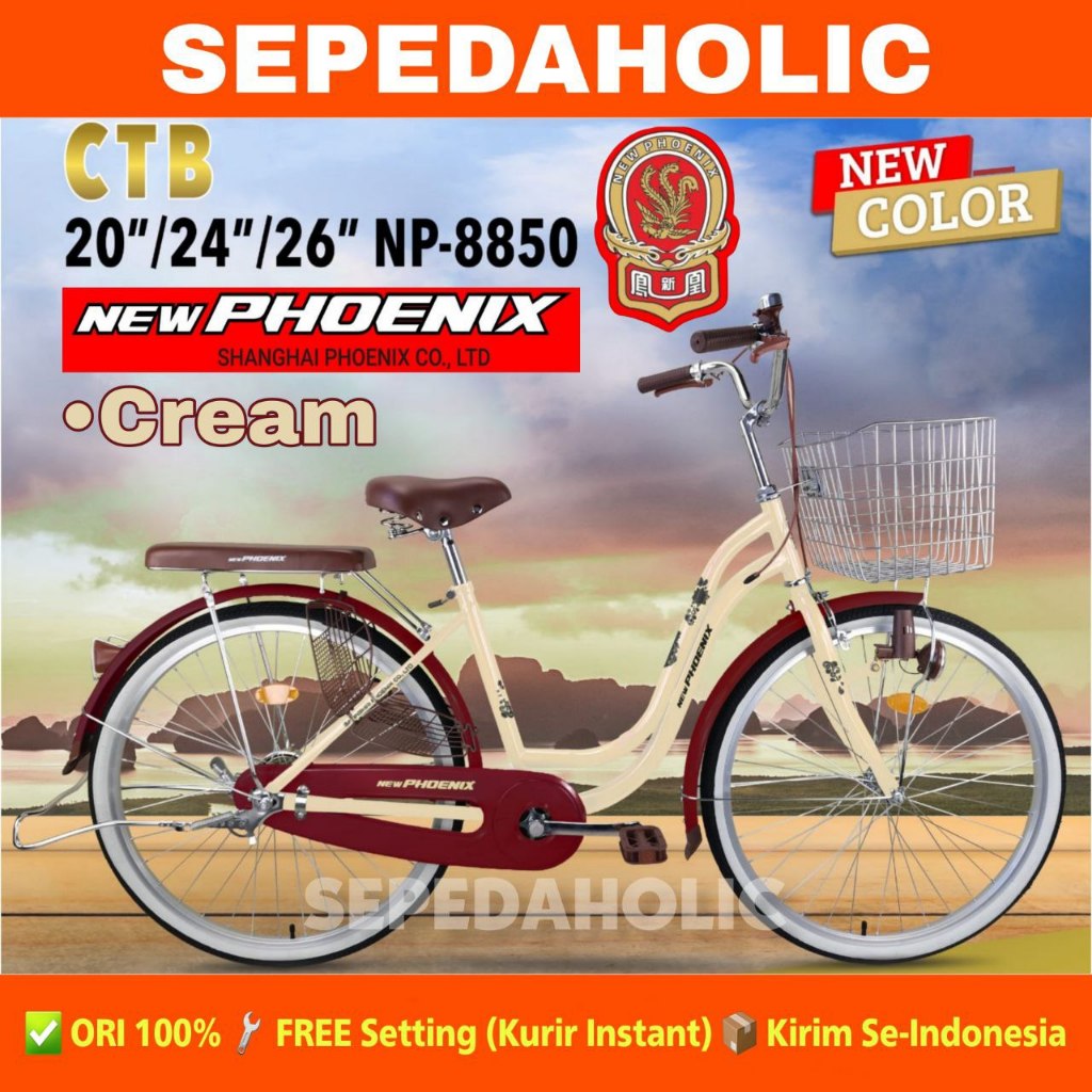 Sepeda City Bike PHOENIX NP 8850 Ukuran 20 24 26 Inch Keranjang Dewasa