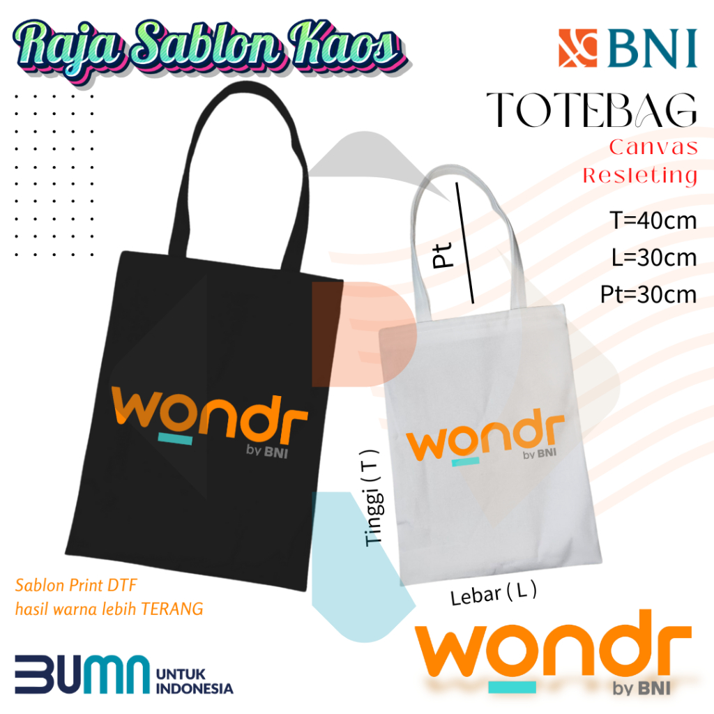 TOTEBAG WONDR by BNI TAS TOTEBAG KANVAS SOUVENIR