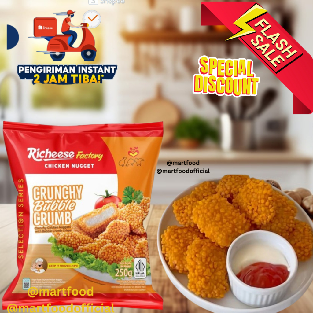 

Crunchy Bubble Crumb 250 gr Chicken Nugget Richeese Factory