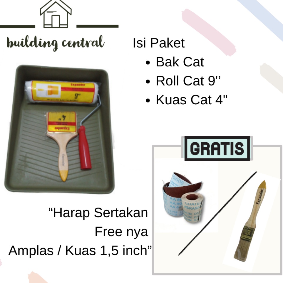 Baru Datang Paket Alat Pertukangan Untuk Cat Tembok Rumah Murah Free Amplas atau Kuas cat