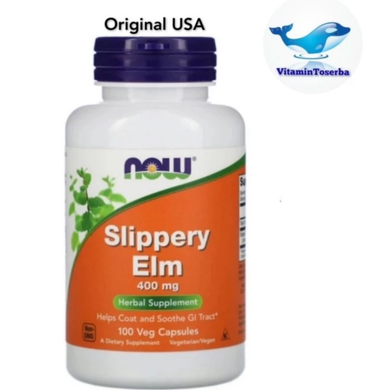 Now Foods Slippery Elm 400 mg 100 Veg Capsules 400mg