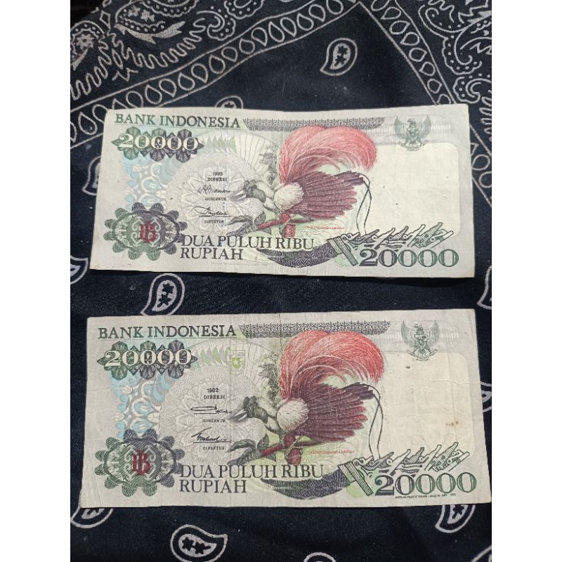 UANG KUNO 20000 RUPIAH CENDRAWASIH TAHUN 1995