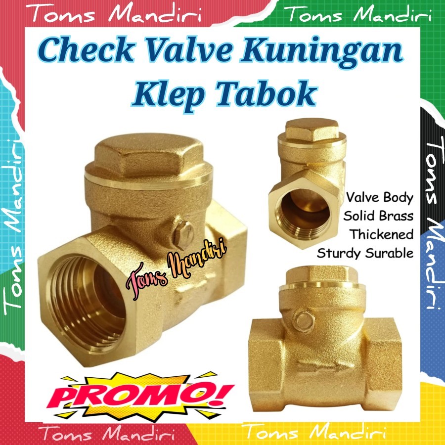 Klep Tabok/Kuningan Check Valve/Full Tembaga Klep Tabok Ukuran 1/2" / 3/4" / 1" / 1 1/2" / 2"