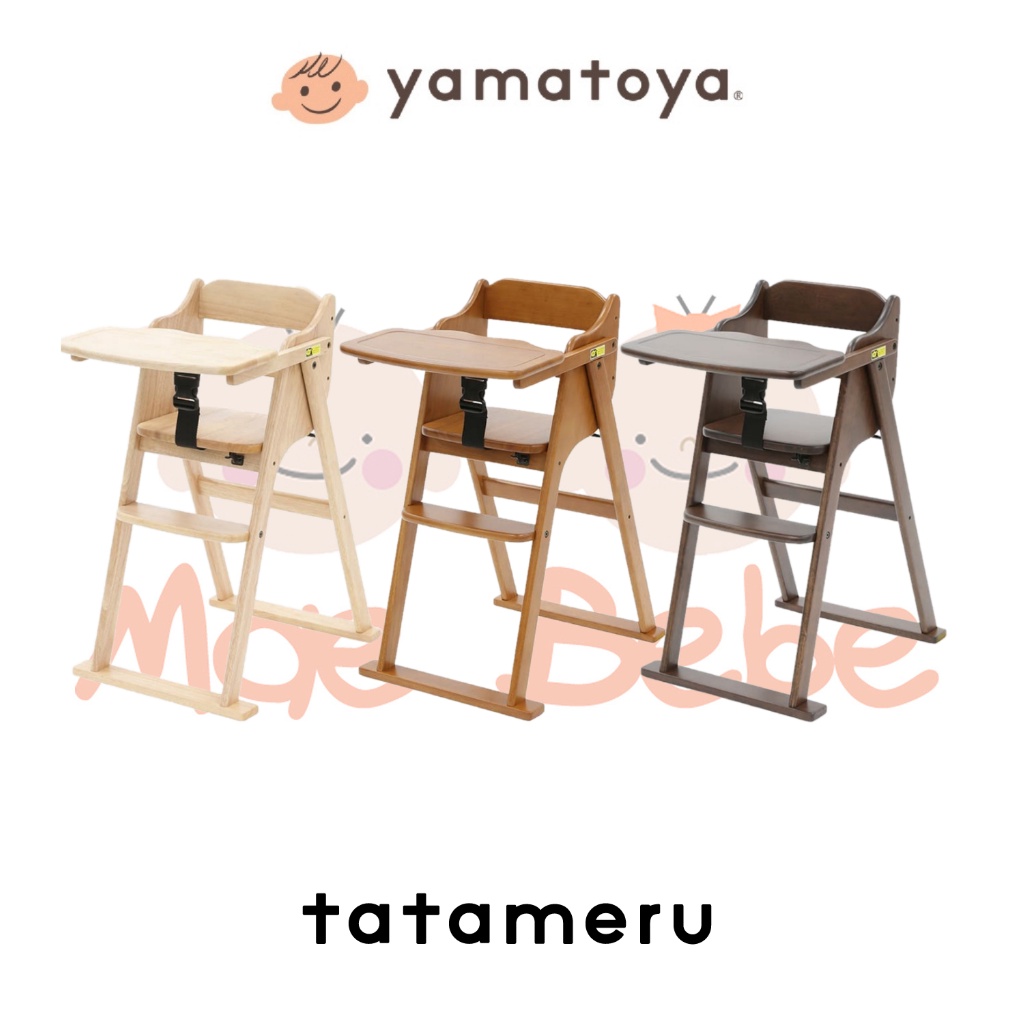 Diskon Langsung Yamatoya Tatameru Chair Plus Table Highchair Kayu Kursi Makan Anak Dengan Meja A94