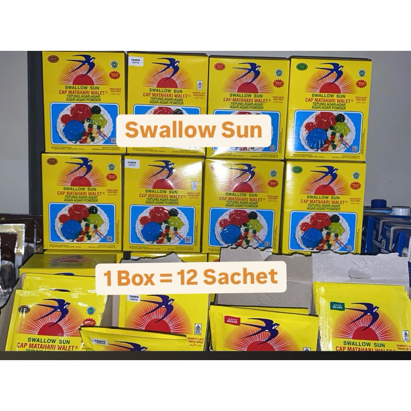 

1 box Swallow Sun Cap Matahari Walet Tepung Agar-Agar 7 gr All Varian