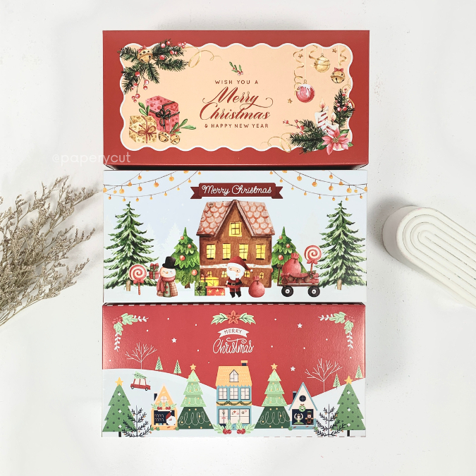 

Box Dus kotak Kue Natal Christmas 22 x 11 x 8 cm - ECO isi 10pcs