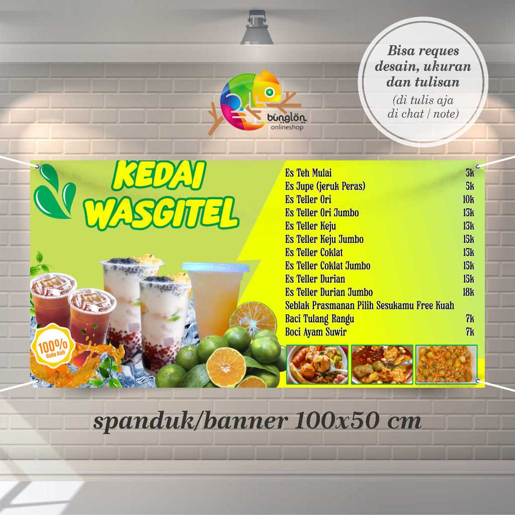 Cetak Spanduk Banner Kedai Jajanan Minuman Dan Makanan