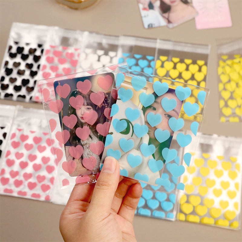 

Ins wind self sealing bag Tas Kemasan Bersegel Lucu dengan Motif Hati Kartun Tas Kemasan Kartu Kecil smartnests