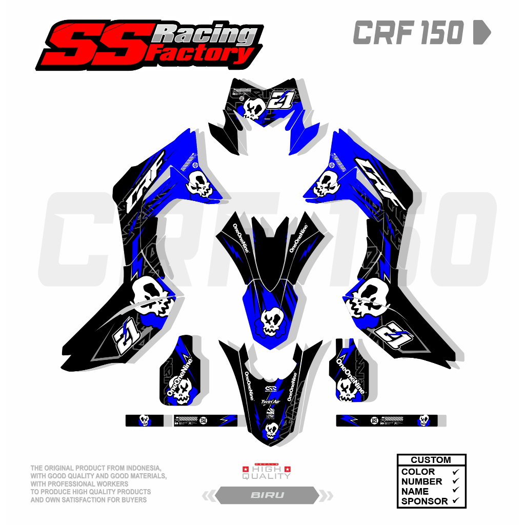 DECAL STIKER MOTOR CRF 150 L NEW DESIGN / STIKER CRF / DECAL CRF 150 FULL BODY BEBAS REQUEST