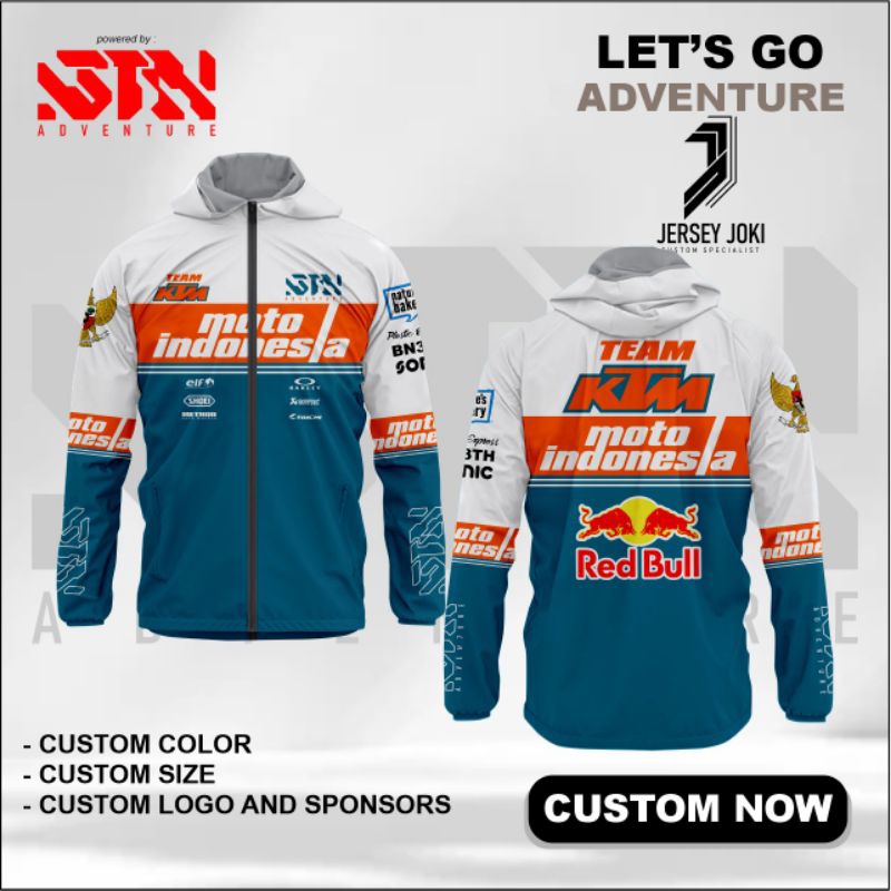 Custom Jaket Racing 2 Stroke Printing Parasut Waterproof