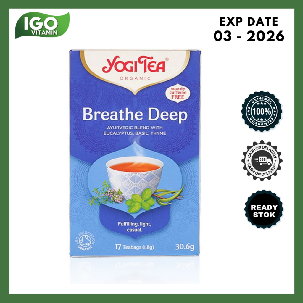 

Teh Herbal Kesehatan Imun Organik YOGI TEA Organic Breathe Deep Tea 34gr - Bebas Kafein