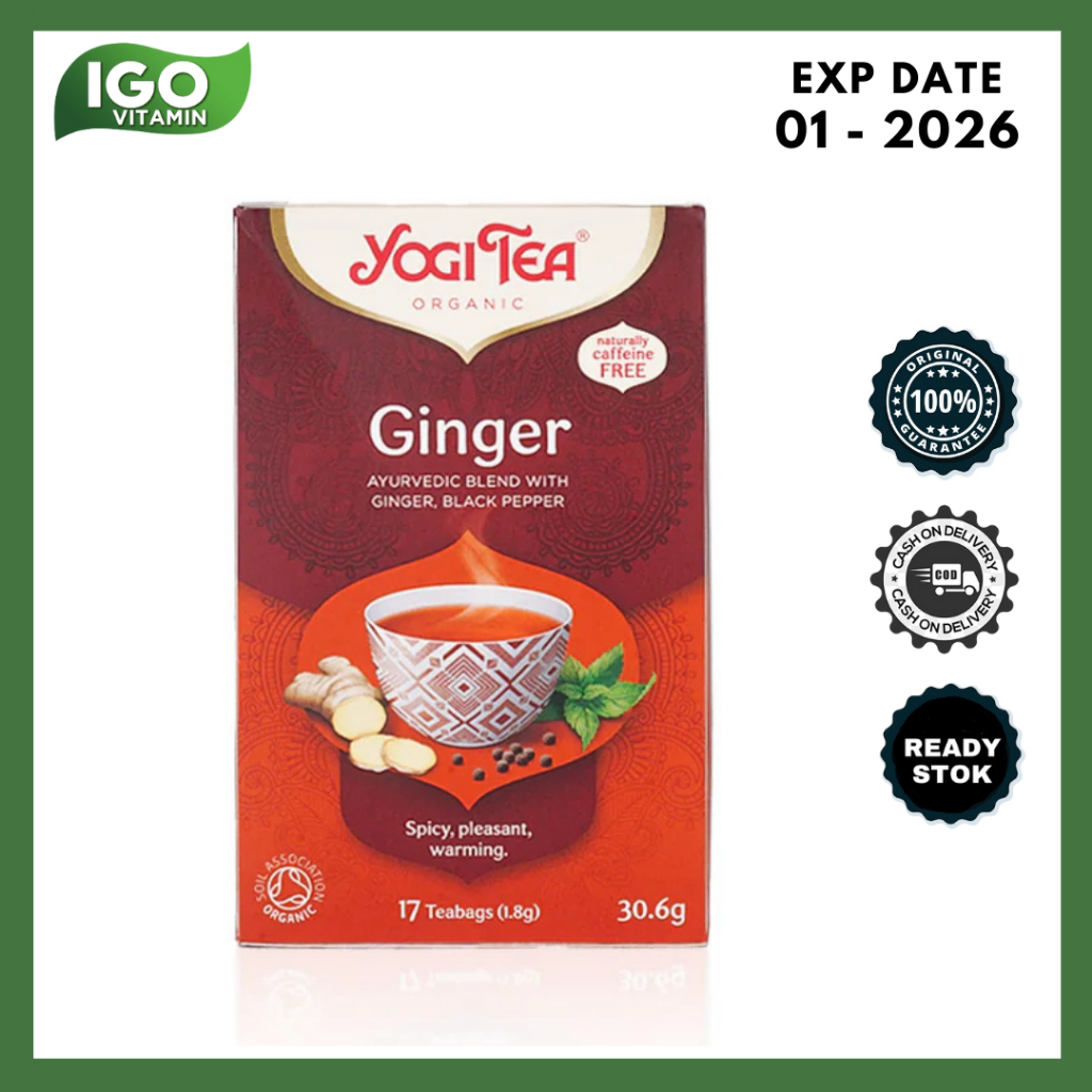 

Teh Jahe Herbal Kesehatan Imun Organik YOGI TEA Organic Ginger Tea 34gr - Bebas Kafein