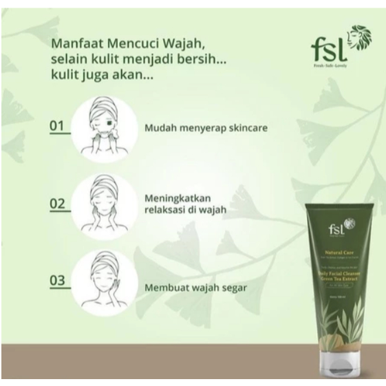 FSL DAILY FACIAL CLEANSER GREEN TEA SABUN WAJAH ORIGINAL