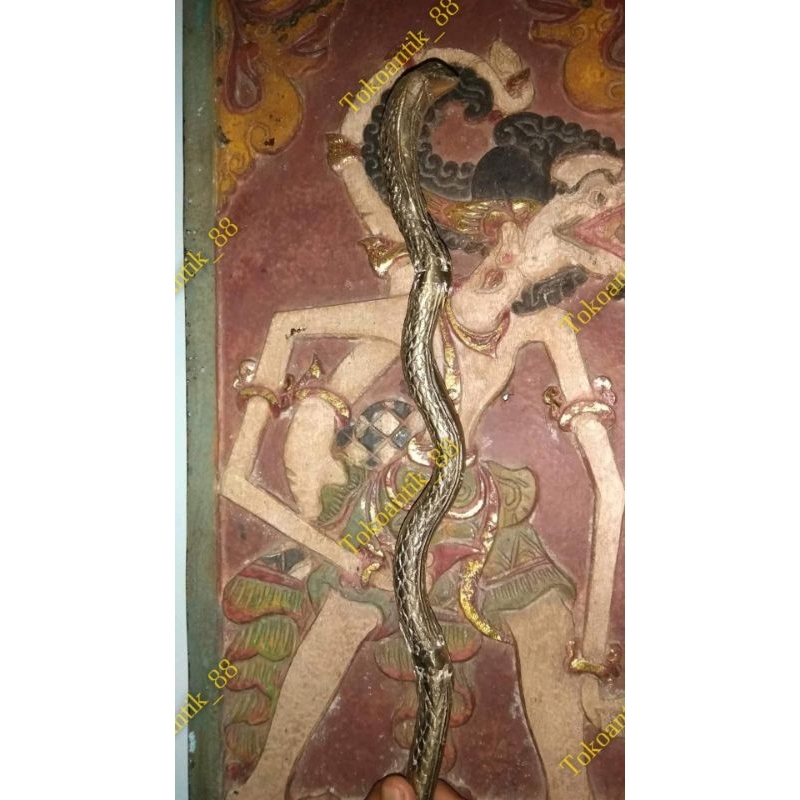 Tongkat Kuningan Ornamen / Tongkat Resi / tongkat Pandita / tongkat kmndo