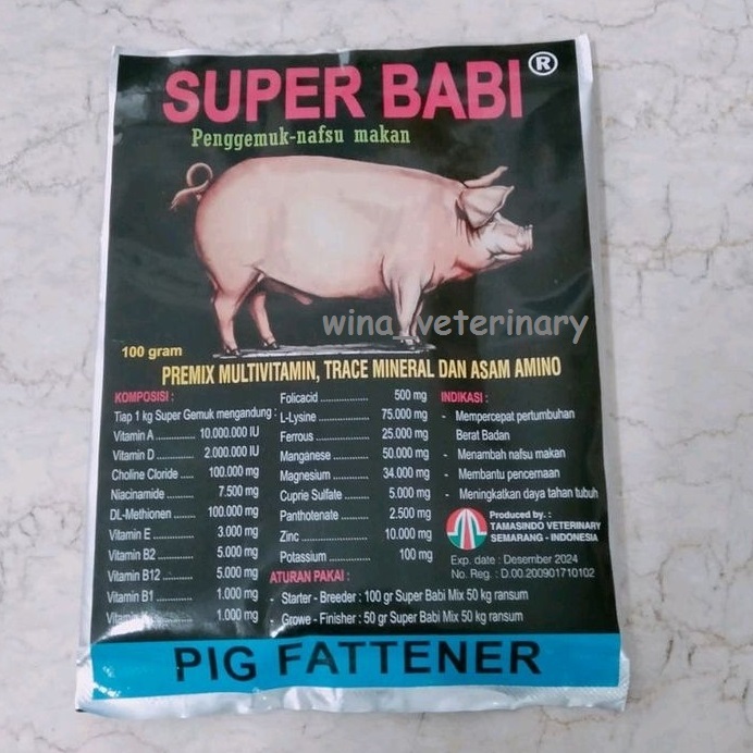 TAMASINDO SUPER BABI 100 GRAM PREMIX PAKAN BABI