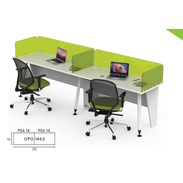 OPO 1262 Patisi Kantor 2 Staff Meja Wokrstation Meja kubikal Kantor