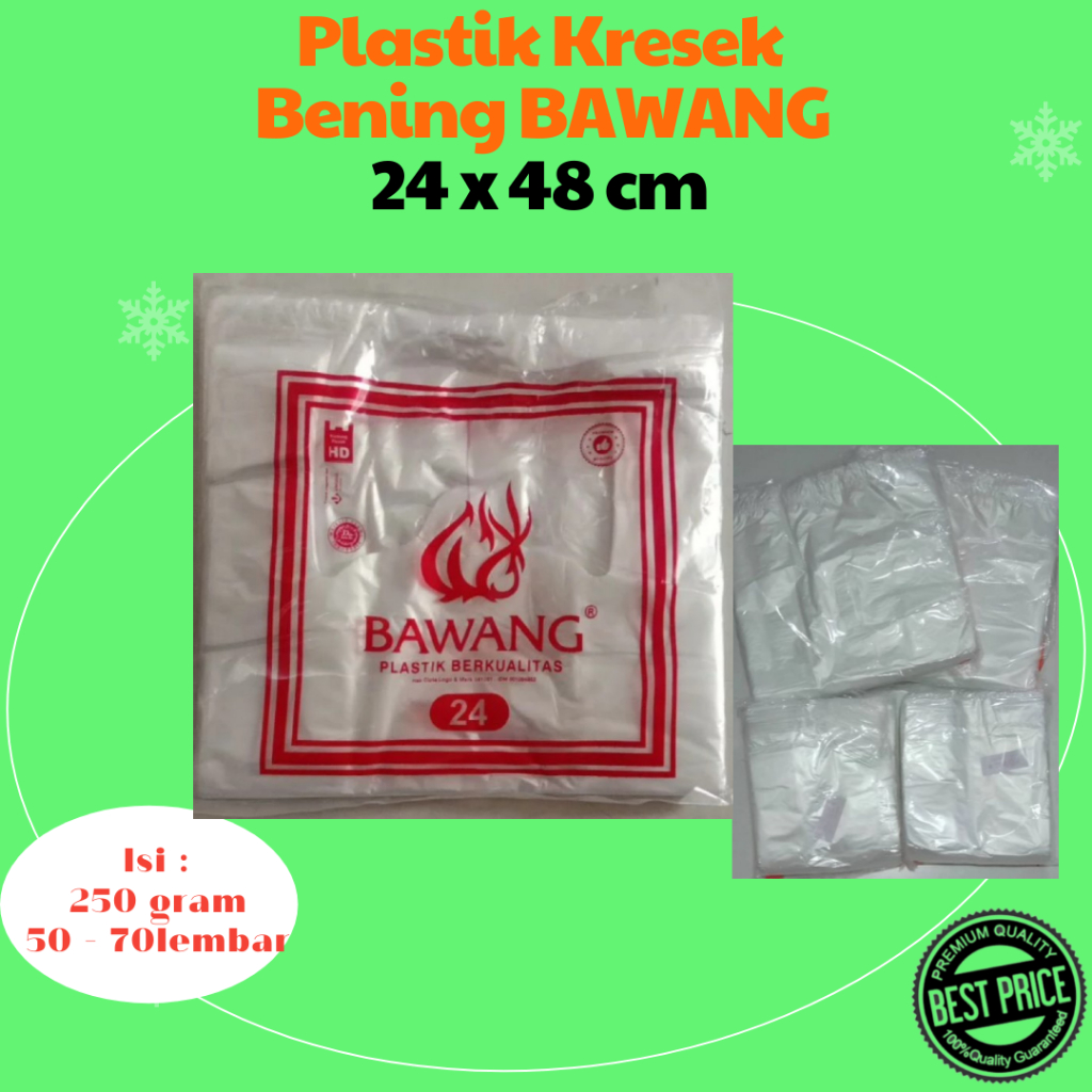 HD Bening Bawang ukuran 24 x 48 Kantong Kresek Bening Kantong Plastik 250 gram