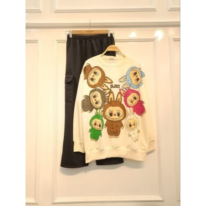 Ready✅ Aneka Setelan Knit Cargo Wanita Kekinian Dewasa || Sijiso/Midi Dress / Daster Labubu