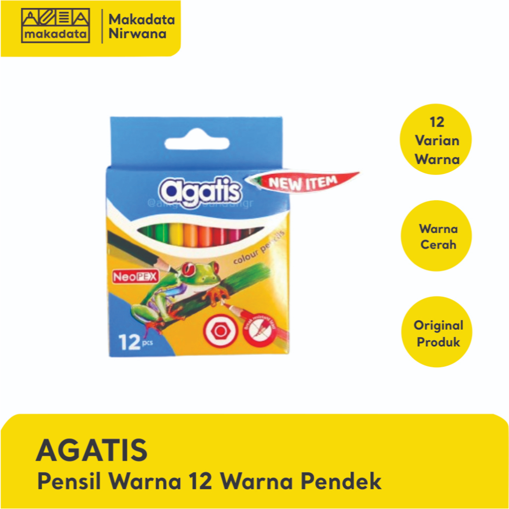 

AGATIS PENCIL/PENSIL WARNA PENDEK 12 WARNA (1 PCS)
