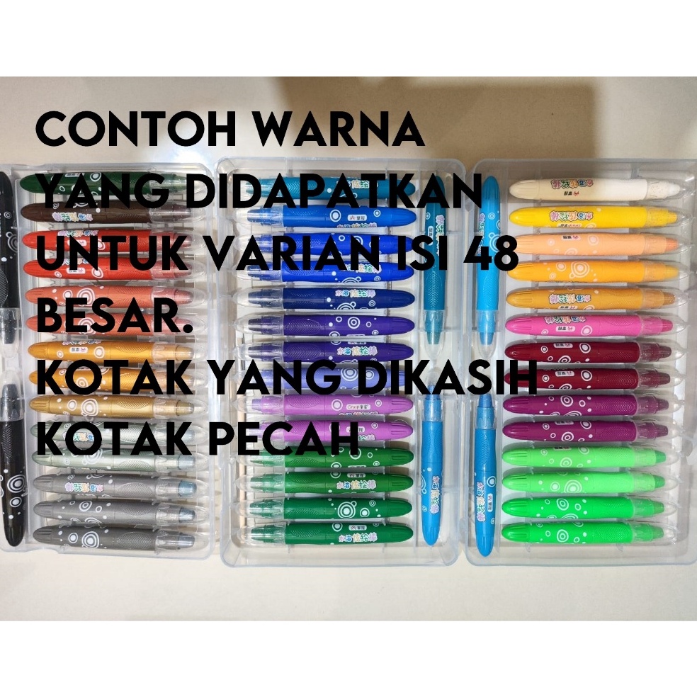 

KODE L38O Silky Crayon Grasp isi 48 Campur Warna RANDOM dan DOUBLE Murah Meriah Krayon Murah Maksimal 2 warna Sama