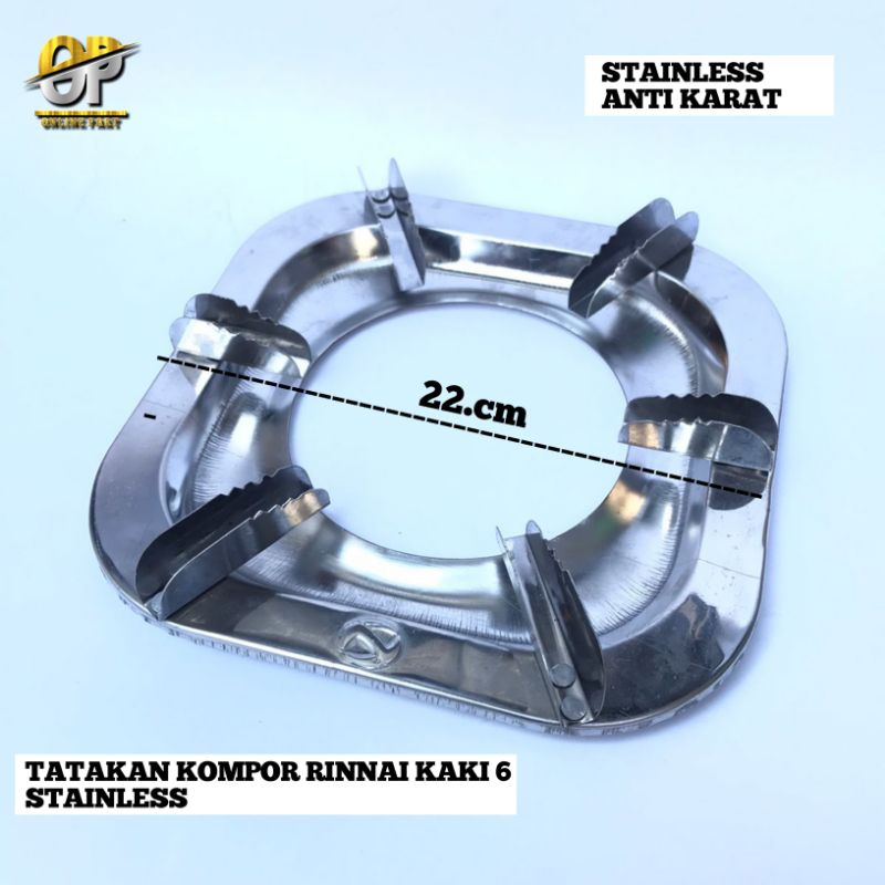 TATAKAN KOMPOR RINNAI STAINLESS KAKI 6 ANTI KARAT