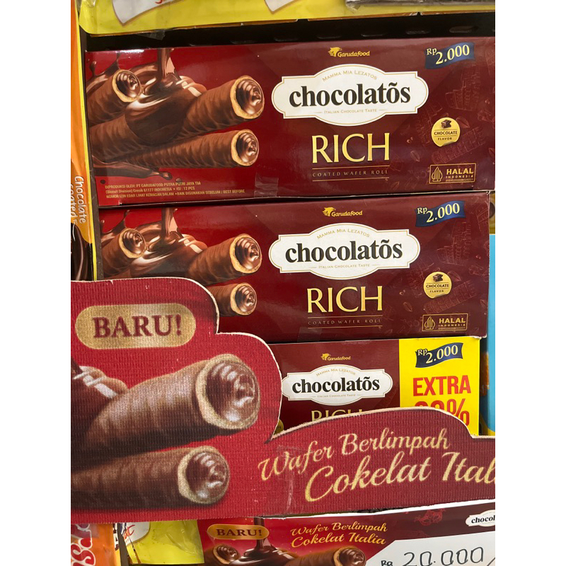 

CHOCOLATOS RICH COATED WAFER ROLL - 12pcs