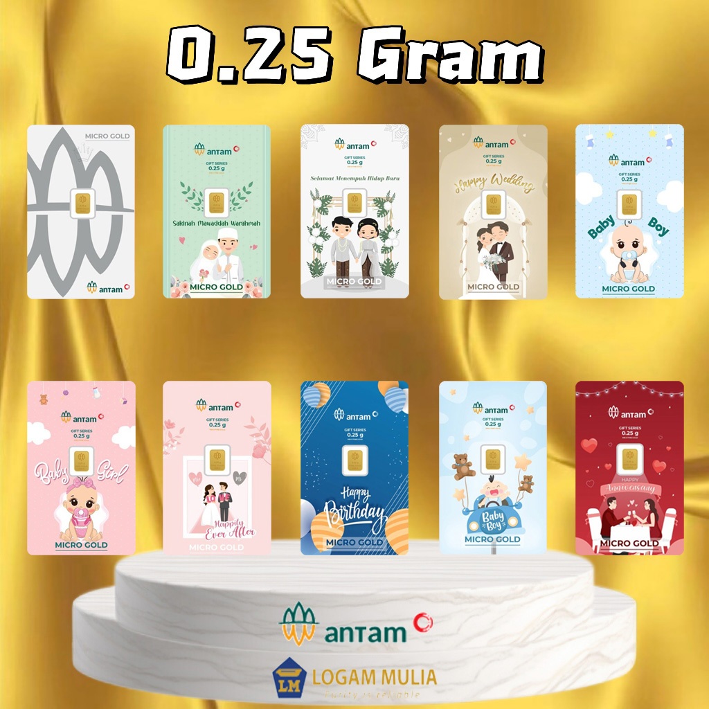 （Dalam stok）Emas 0.25 Gram Certicard Antam Bumn Terbaru Emas Antam 0.25 Gram Logam Mulia Antam Gold 