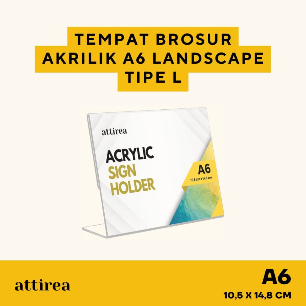 

Tempat Brosur Akrilik A6 Landscape - Tipe L | Tent Holder Standing | Qris Card Menu