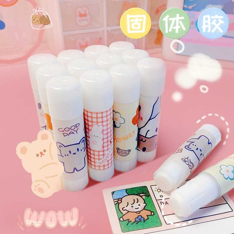 

Lem Perekat Kertas Padat Glue Stick Lem Stik Batang Putar Sekolah Kantor Motif Korea Lucu