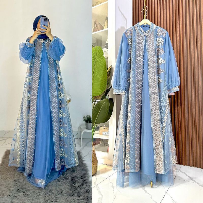 Gamis Brokat Asyila New Tangan Balon