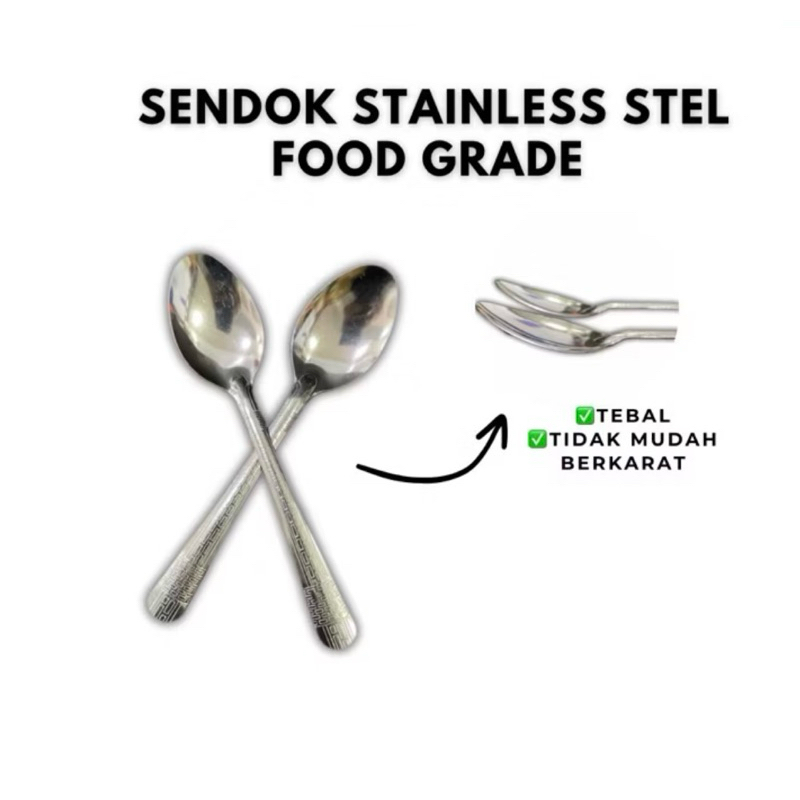SENDOK STAINLESS / SENDOK MAKAN TEBAL / FOOD GRADE / ANTI KARAT / SENDOK MAKAN