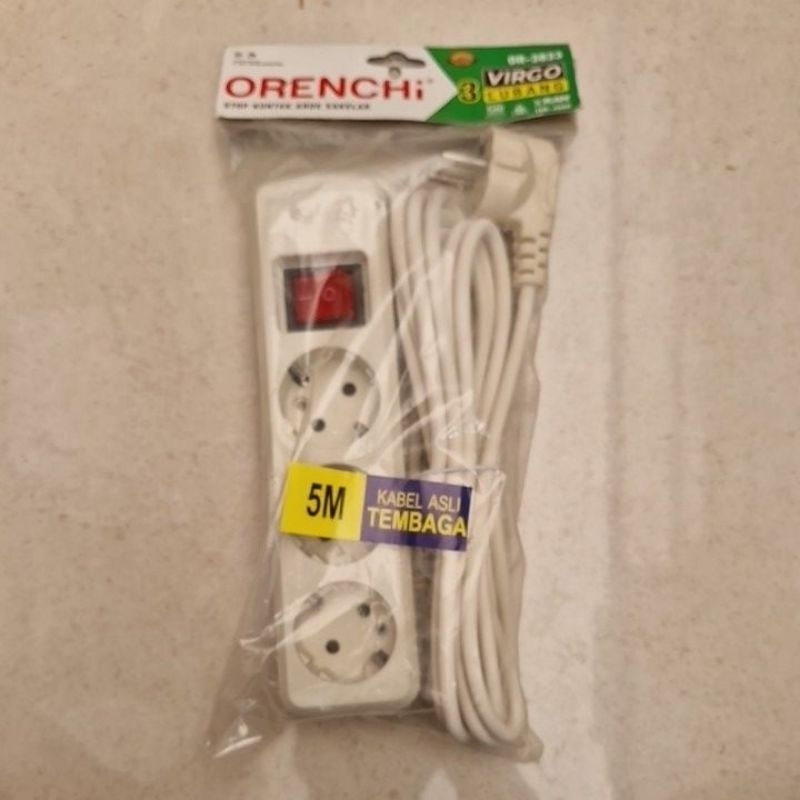 ORENCHI STOP KONTAK KABEL SAKLAR 5 METER 3 LUBANG