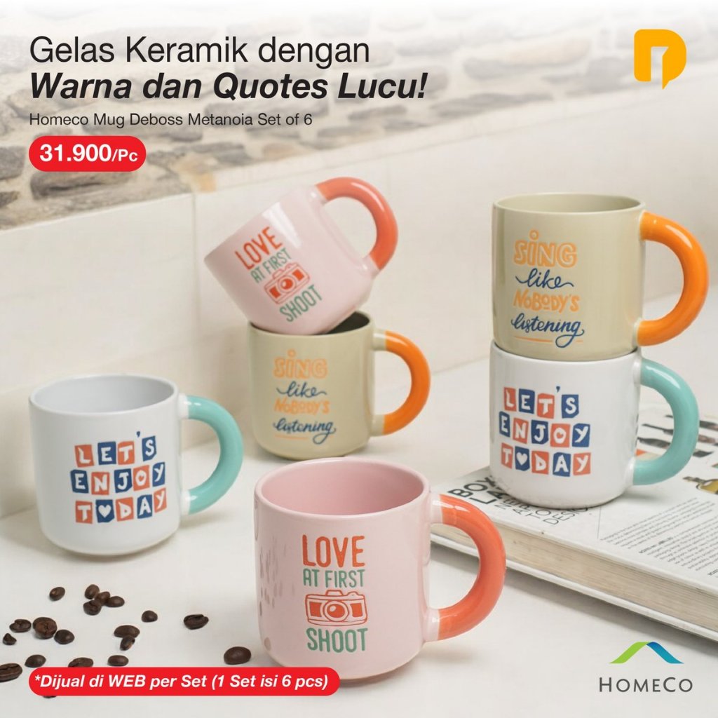 Homeco Mug Deboss Metanoia Set of 6