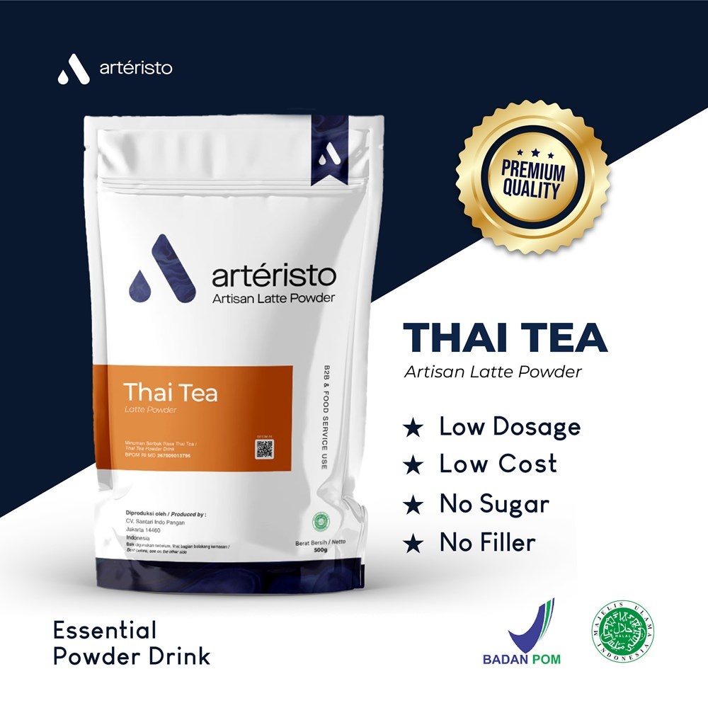 

Arteristo Thai Tea Premium Powder Drink 500gr - No Sugar - Bubuk Minuman