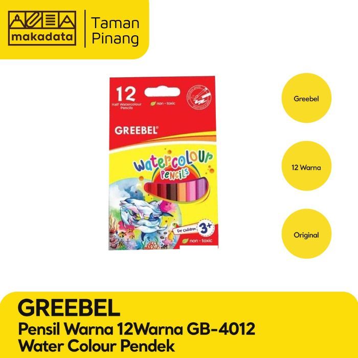

GREEBEL PENSIL WARNA 12 WARNA GB-4012 WATERCOLOUR PENDEK