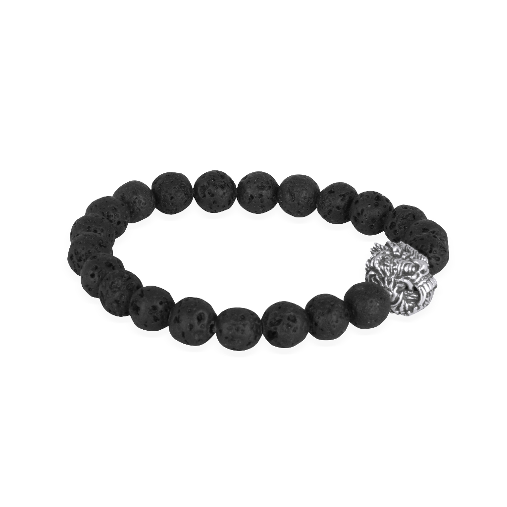 [Original Gelang Perak 925] Gelang Lavastone Bead Rangda Perak Sunaka Jawelry