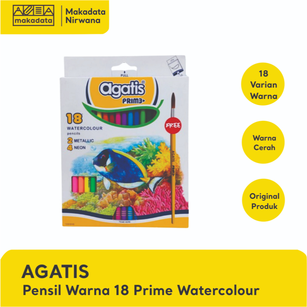 

AGATIS PENSIL/PENCIL WARNA 18 WARNA PRIME WATERCOLOUR