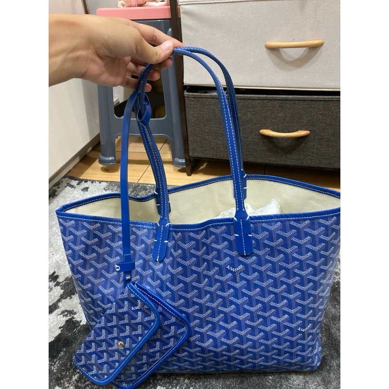 goyard tote bag blue