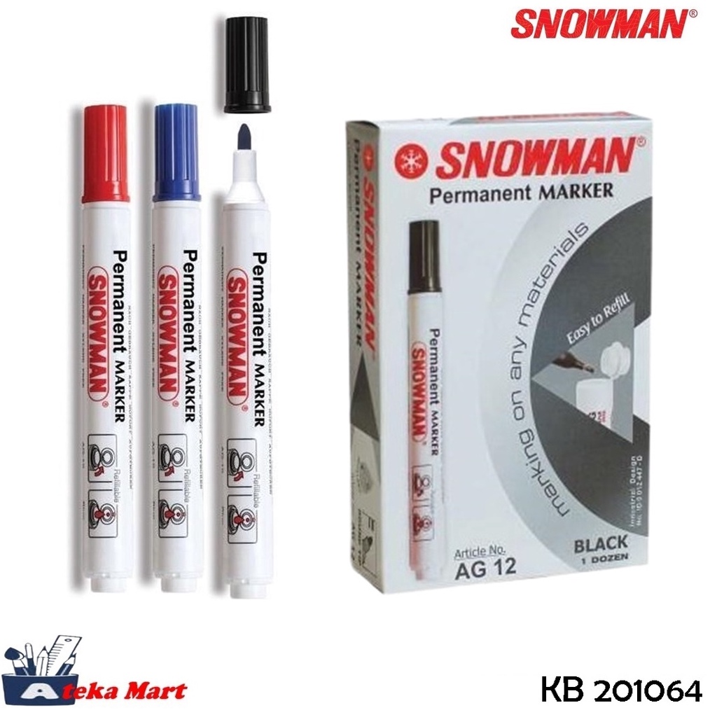 

ART W5M7 BOX12PCS SNOWMAN PERMANENT MARKER AG12 SPIDOL