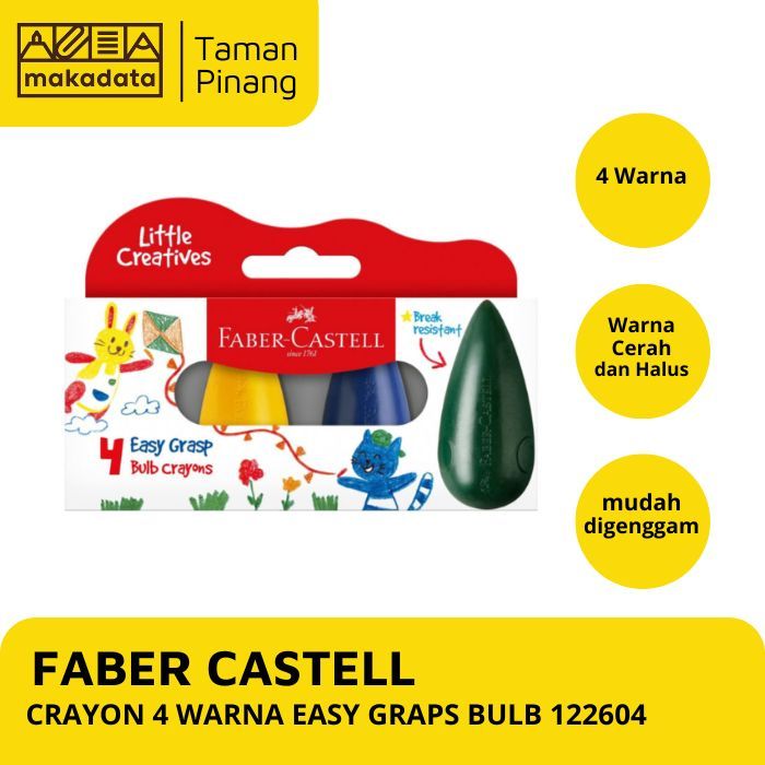 

CRAYON / OIL PASTEL FABER CASTELL 4 WARNA EASY GRAPS BULB 122604