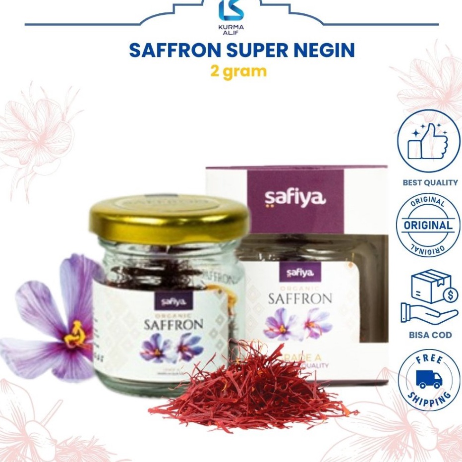 

DISKON FANTASTIS Saffron Safron Super Negin 2 Gr Premium Vitamin Suplemen Original Safiya Food