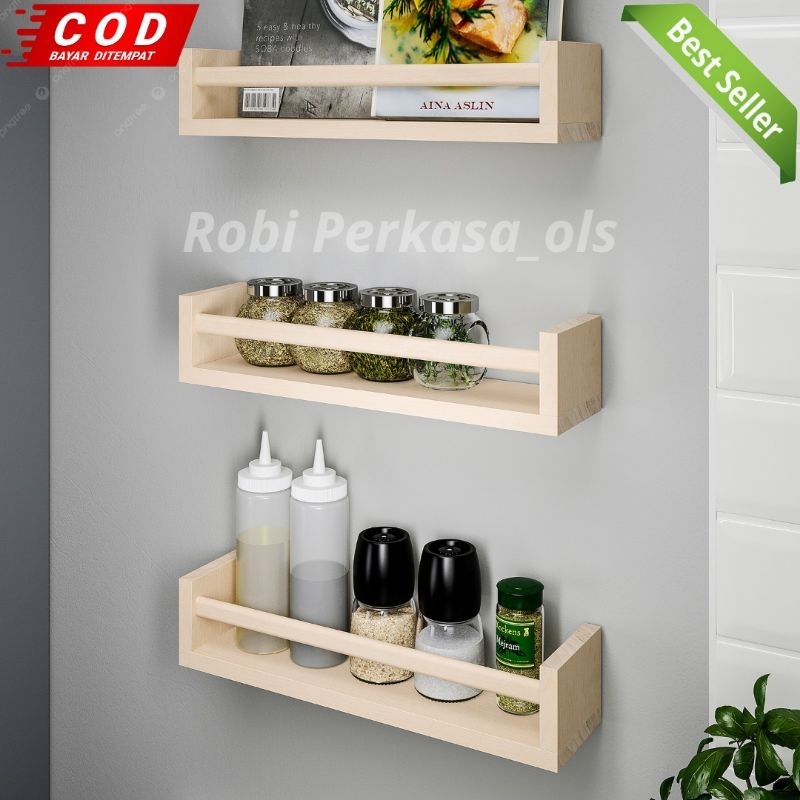 COD Rak Bumbu Dapur Estetik Tempel Dinding Minimalis / Rak Bumbu Dapur Minimalis Serba Guna / Rak Bu